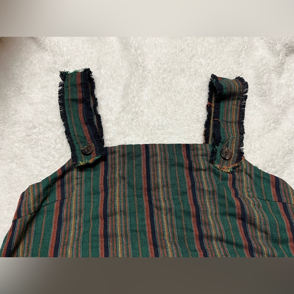 𝅺Honey Belle cropped striped tank with bottons and raw hem - Picture 3 of 4